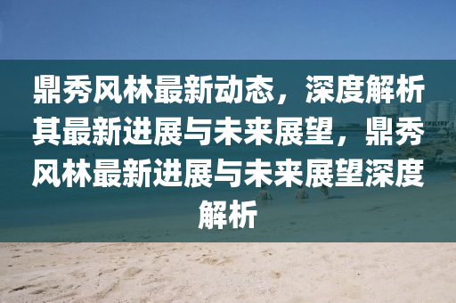 鼎秀风林最新动态,深度解析其最新进展与未来展望,鼎秀风林最新进展与未来展望深度解析中山市多米克自动化设备有限公司