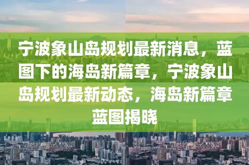 宁波象山岛规划最新消息，蓝图下的海岛新中山市多米克自动化设备有限公司篇章，宁波象山岛规划最新动态，海岛新篇章蓝图揭晓